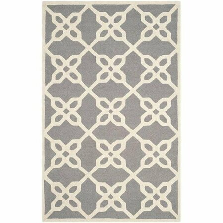 SAFAVIEH Cambridge Medium Rectangle Rugs, Dark Grey and Ivory - 5 x 8 ft. CAM722D-5